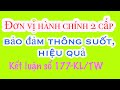 Kết luận số 177-KL/TW tiếp tục xây dựng tổ chức, hoạt động ĐVHC 2 cấp bảo đảm thông suốt, hiệu quả
