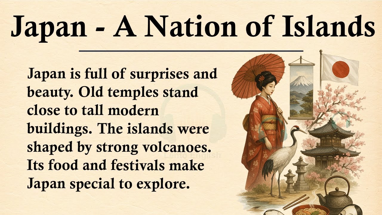 Japan - A Nation of Islands || ⚪🔴Learn English Through Story Level 3 || Graded Reader 🎧