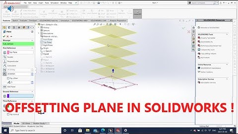 SOLIWORKS 2018 : HOW TO OFFSET PLANE