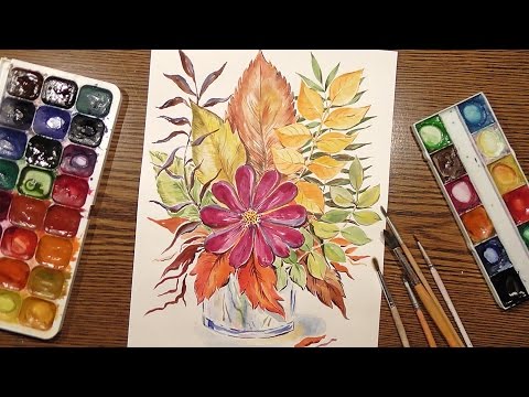 Video: Autumn Bouquet On A Leaf