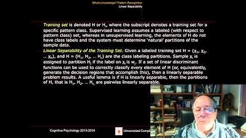 Learning in a Pattern Recognition System - One