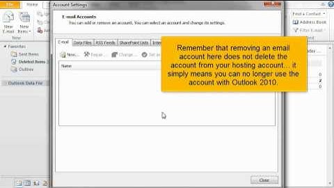 How to delete an email account in Outlook 2010 | FastDot Cloud Hosting