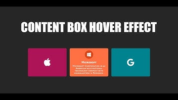 Content Box With Hover Effect | HTML & CSS