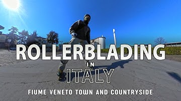 Fiume Veneto town and countryside on inline skates - Rollerblading in Italy