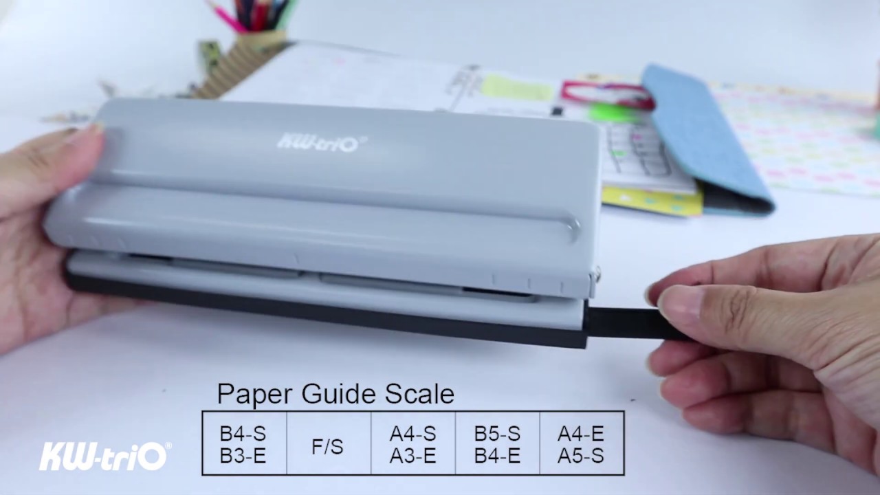 Kw-trio RNAB07MNMMZS4 kw-trio adjustable 6-hole desktop punch puncher for  a4 a5 a6 b7 dairy planner organizer six ring binder with 6 sheet capacity