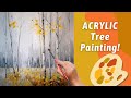 Painting with only 2 color acrylic tree landscape painting by annie troe