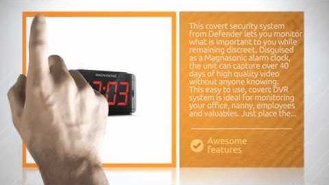 Defender ST300-SD Covert Alarm Clock DVR with Built-in Color Pinhole Surveillance Spy Camera and ...