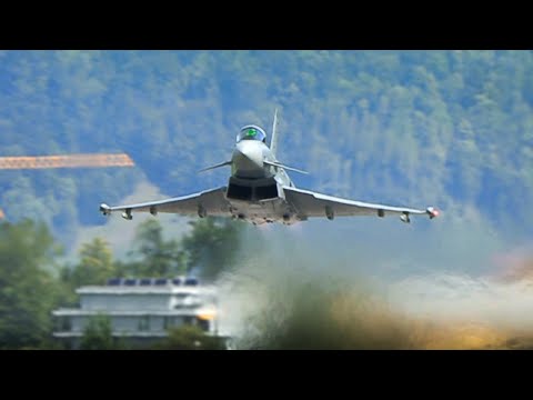 Best Sounding Eurofighter Typhoon Display in the Swiss Alps feat. EPIC Vertical Climb Take Off!