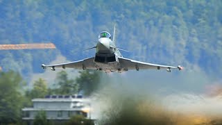 Best Sounding Eurofighter Typhoon Display in the Swiss Alps feat. EPIC Vertical Climb Take Off!