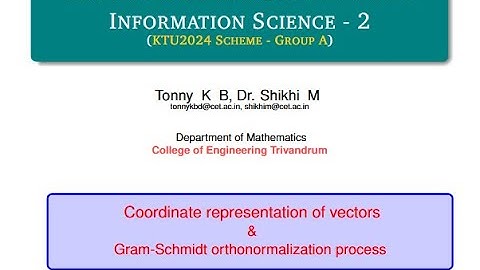 Gram Schmidt orthonormalization