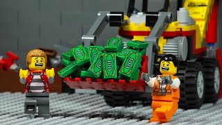 They Broke The Bank Vault With The Excavator - Lego City Bank Robbery