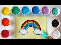 Sand painting and coloring rainbow  for kids toddlers  jelly loulou art 