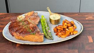 T-Bone Steak with Green Peppercorn Sauce | Cooked by a 13-Year-Old Future Michelin Chef