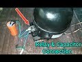 Compressor relay connection with capacitor in Urdu/Hindi
