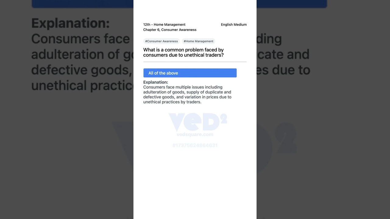 12th Home Management Consumer Awareness Unethical Traders
