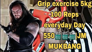 Grip exercise 5kg 100 Reps everyday Day 550🎬🎬🎬|JM MUKBANG
