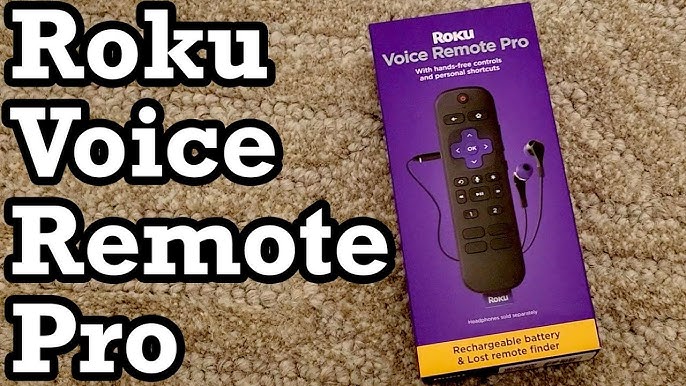 Roku Voice Remote Pro Rechargeable Voice Remote with TV Controls, Lost Remote Finder, Private Listening, Hands-Free Voice Controls, and Shortcut