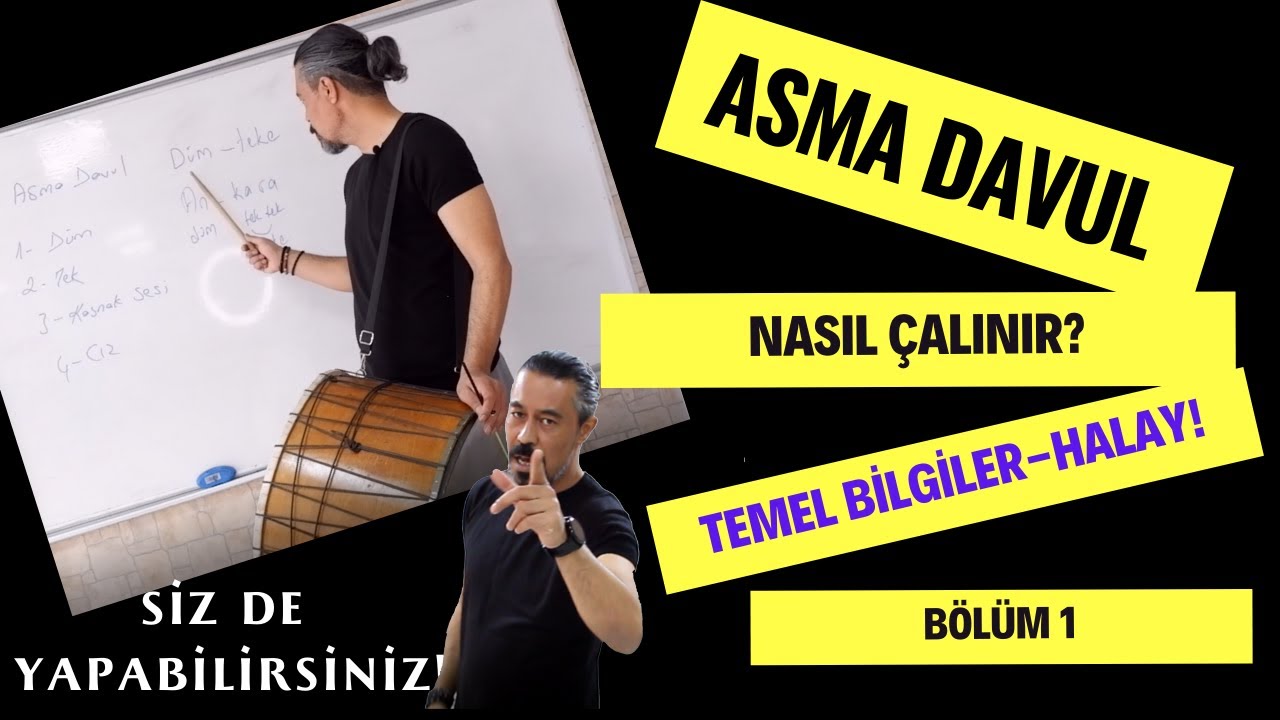 Asma Davul Nasıl Çalınır? Temel Bilgiler ve Basit ritim başlangıç. #halay  #oyunhavası ağır halay