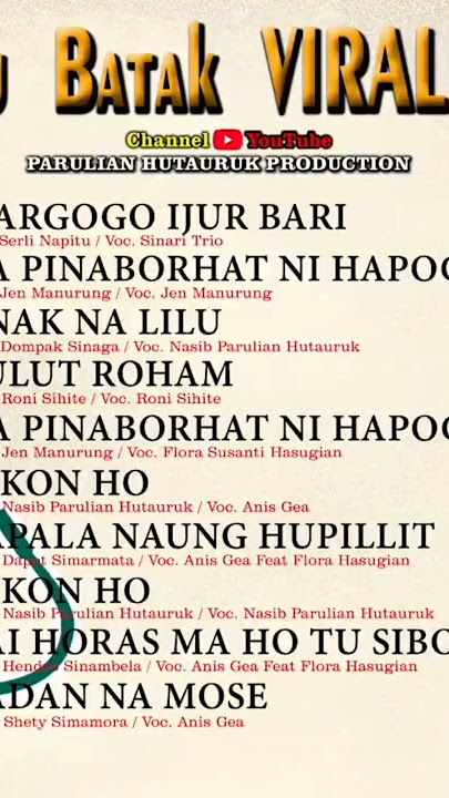 LAGU BATAK nonstop(margogo ijur bari)