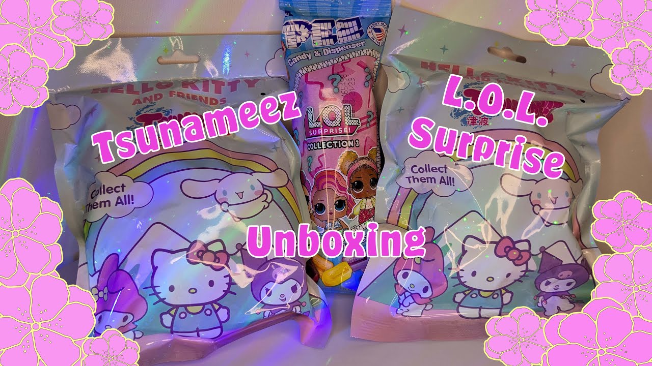 Tsunameez Hello Kitty And Friends ✨ L.O.L. Surprise PEZ Candy from Dave & Busters Unboxing | Pink 🌺💗