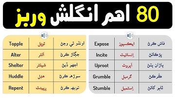 80 Daily Use Verbs in English and Sindhi | English Vocabulary | English in Sindhi