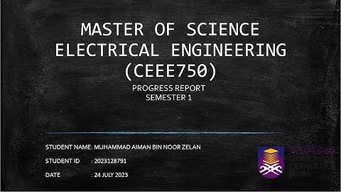 Universiti Teknologi Mara (UiTM) Progress Report Semester 1 CEEE750 -Muhammad Aiman Bin Noor Zelan