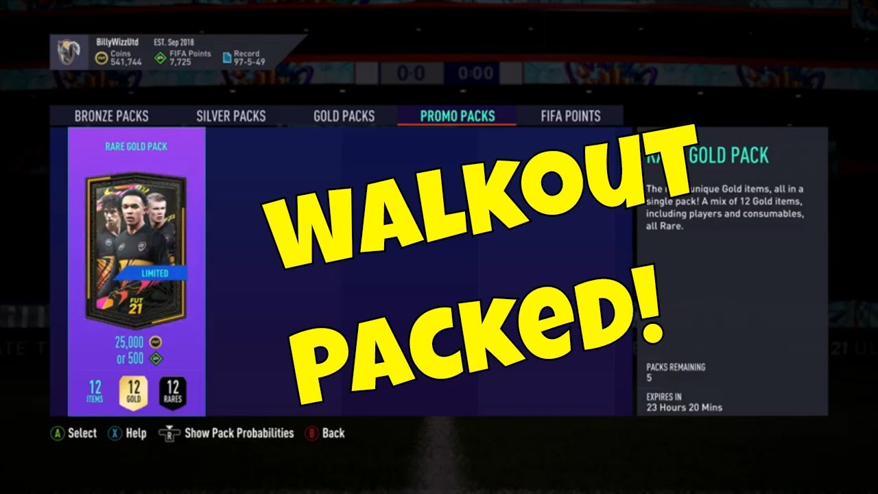 Fut 21 5 X Rare Gold Pack Opened Walkout Packed 125 000 Coins Or 2500 Fifa Points Youtube