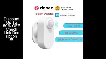 Smart Zigbee Human Presence Sensor 24G MmWave Radar +PIR,Luminance detection Use Battery Support Zig
