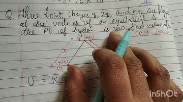 three point charges q, 2q, and nq are placed at the vertices of an equilateral triangle. if the