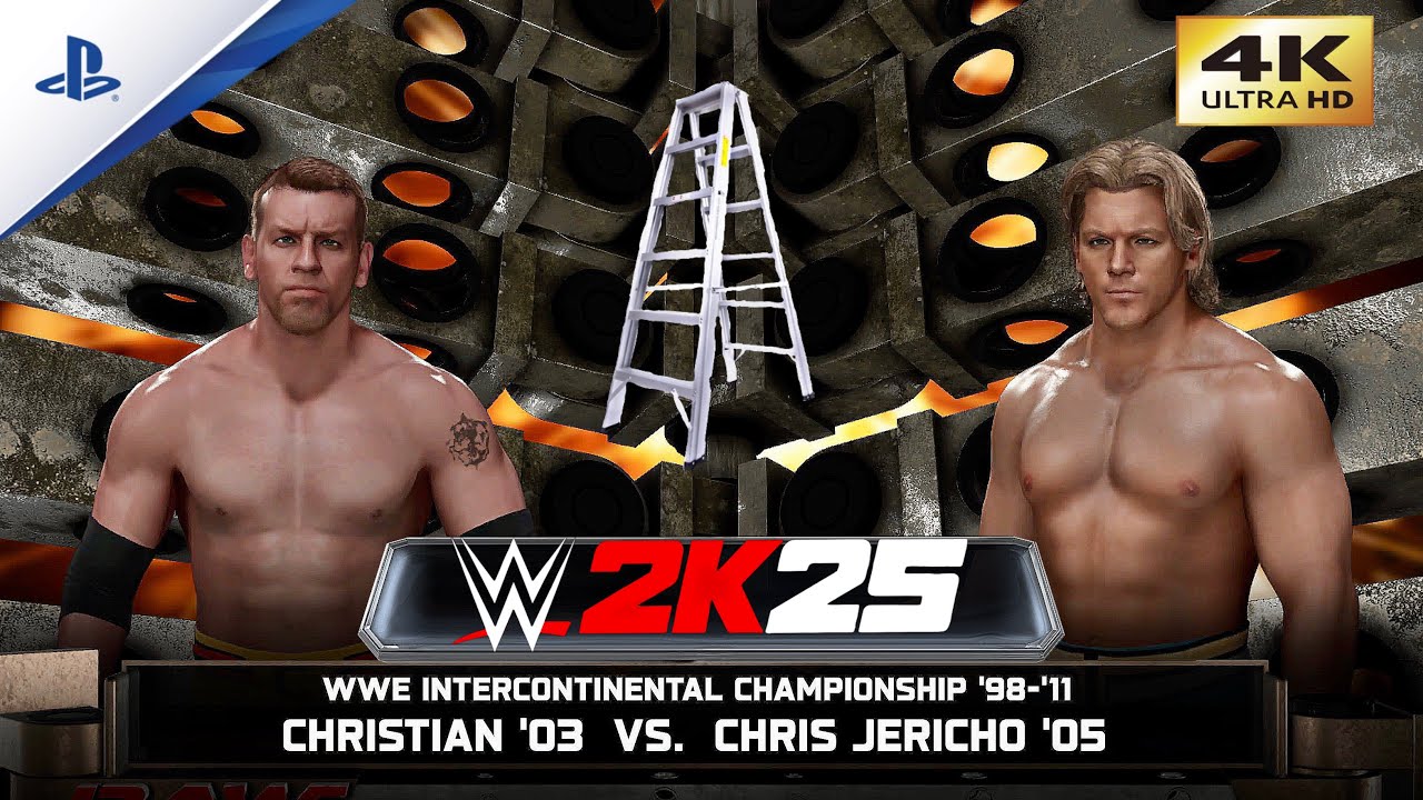 Chris Jericho vs. Christian in a Ladder Match. WWE 2K25: PS5 GAMEPLAY (4K)