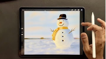 Snowman illustration with procreate | illustration tutorial