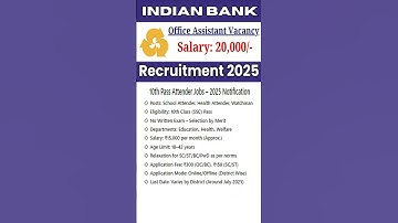 10th Pass Attender Jobs – 2025 Notification