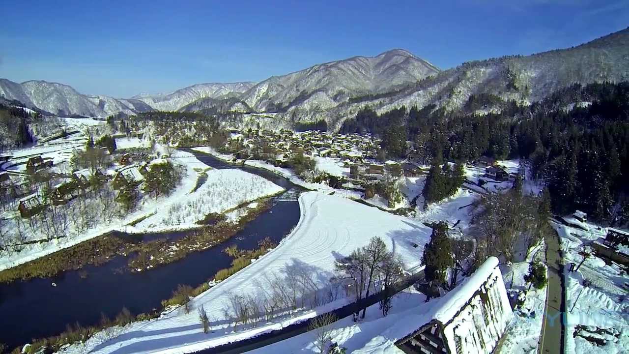 Snow Aerial Footage in Japan