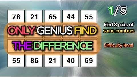 FIND AT LEAST 1 PAIR! Find 3 pairs of identical numbers/Dementia Prevention Quizzes/Tests.#240