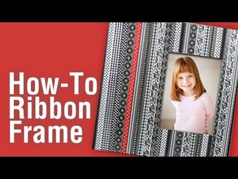 A Frame Ribbing Pattern How-To Make a Patterned Frame with Ribbons and Scrapbook Paper. - YouTube
