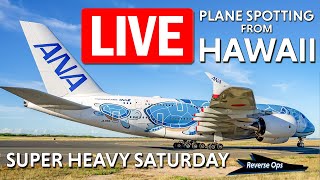 LIVE🔴 Hawaii Plane Spotting - Two A380 Flying Honu 