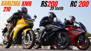 Hero Karizma XMR 210 vs Pulsar RS 200 vs KTM RC200 drag race
