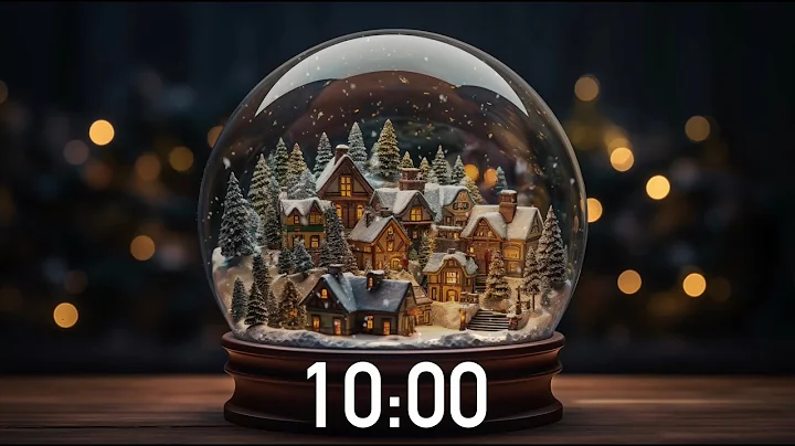 10 Minute Christmas Timer Snow Globe 🔕 No Music (4K) ✨ - with Alarm Sound