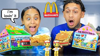 Trying McDonald&#39;s NEW Adult Happy Meal *MUKBANG*