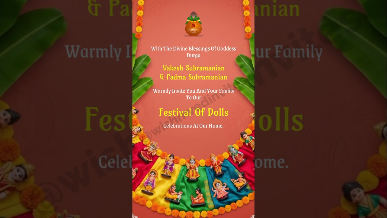 Navrathri Golu Invitation Video | WhatsApp: +919878949765 | Navratri Invitation - WishNWed #shorts #