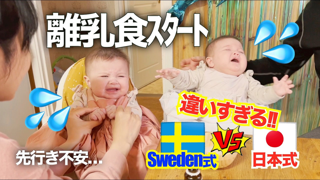 こんなに大変なの？とうとう始まった双子の離乳食！日本と全く違うスウェーデンの考え方に驚愕！【文化の違い】