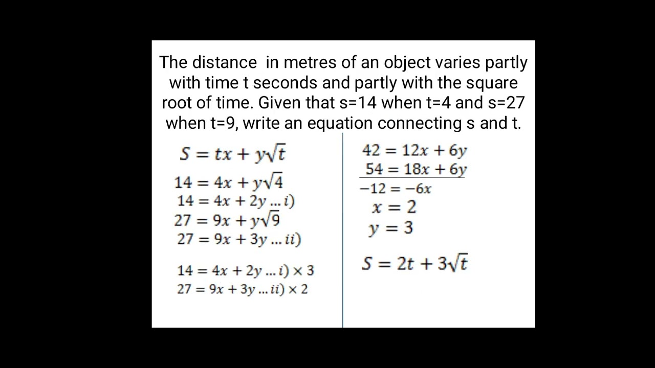 Partial Variation:Worked KCSE example - YouTube