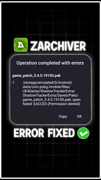 Operation Completed with Errors Zarchiver #shorts #zarchiver #error