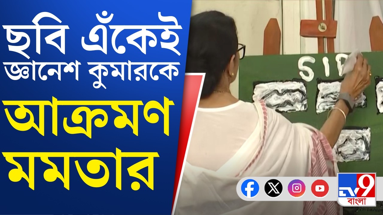 Mamata Banerjee vs Gyanesh Kumar: ধর্নামঞ্চে 'ভ্যানিশ' লিখে জ্ঞানেশ কুমারকে আক্রমণ মমতার