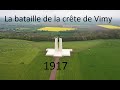 Le site de la bataille de la crête de Vimy pendant la Grande Guerre, filmé par un drone