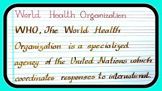 What Is World Health Organization Explain World Health Organization Full Form Of Who In English