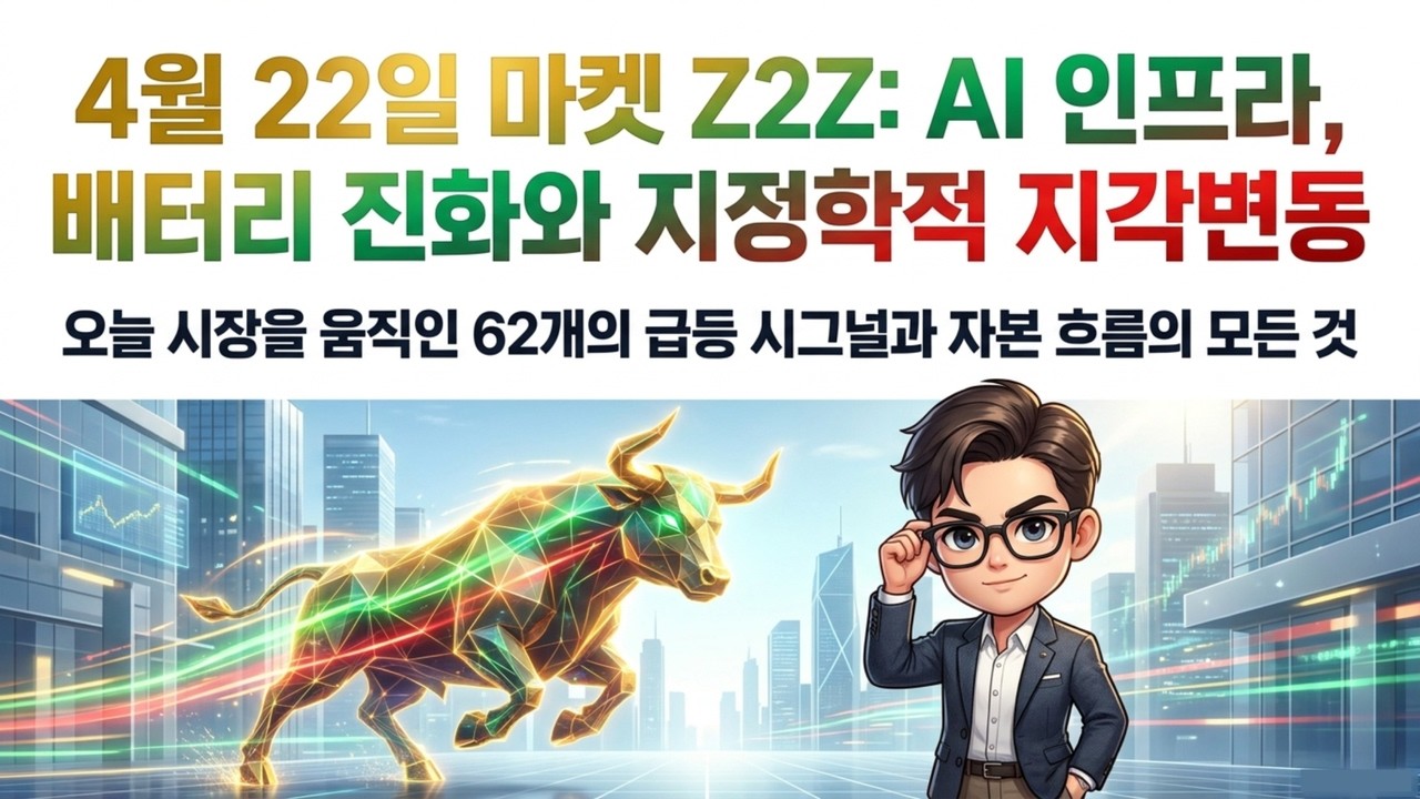 [4월 22일 상한가/급등주 분석] 지금 안 보면 후회할 5대 핵심 테마! AI 인프라부터 SpaceX 모멘텀까지 완벽 분석 | 스마트 머니가 집중된 '이곳'을 