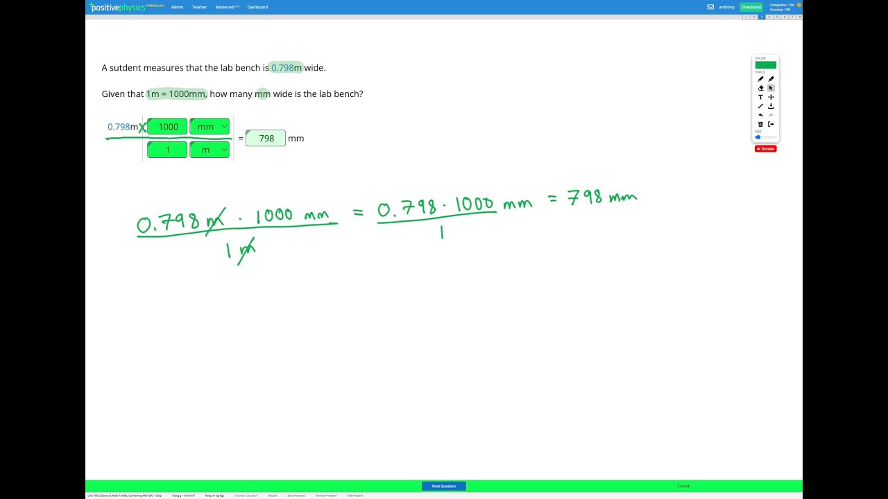 Chemistry - Science & Math Toolkit - Converting with Dimensional