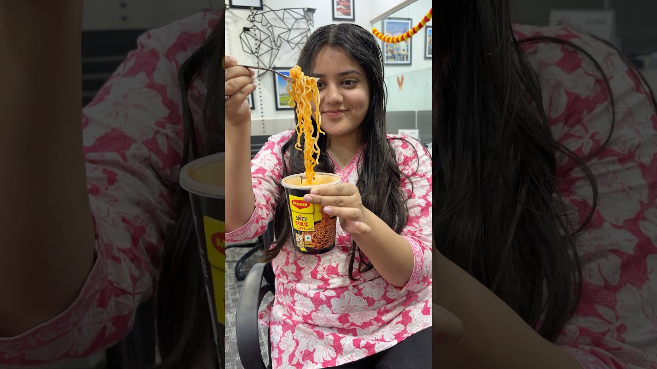 Spicy Garlic Cuppa Noodles Honest Review | Maggi Noodles | Spiciest | Office Reels Funny | Korean