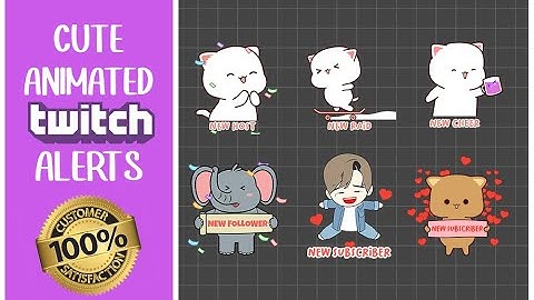 Custom Cute Animated Alerts for Twitch, Youtube, Facebook, Mixer